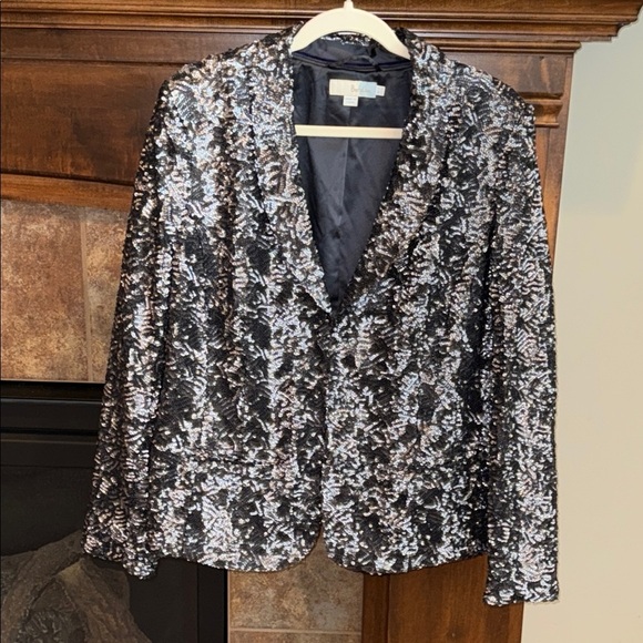 Boden navy all over sequin formal statement blazer size US 18 - Picture 3 of 10